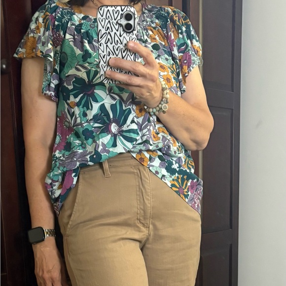 Umgee Floral Print Top in Jade Mix - Picture 2 of 8